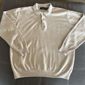 Greg Norman Collection merino wool blend Beige Men's Sweater polo. XL